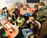 Melody Gilbert working with Carleton College students